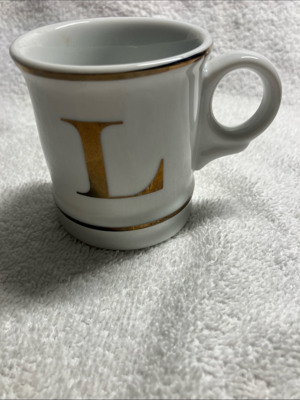Monogram Gold L Porcelain Espresso Cup Williams Sonoma